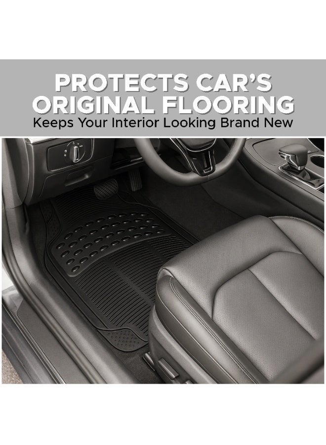 Motim 4 Pcs Heavy Duty Floor Mats for Car Truck Van SUV,  Anti-Slip Rubber Car Flooring, All Weather Protection, Car foot Mats Universal Fit Design, Car Interior Accessories - Image 2